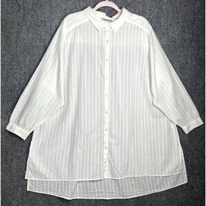 Coldwater Creek Womens Button Down Tunic Top 2X Cover Up Beach Summer Vacation